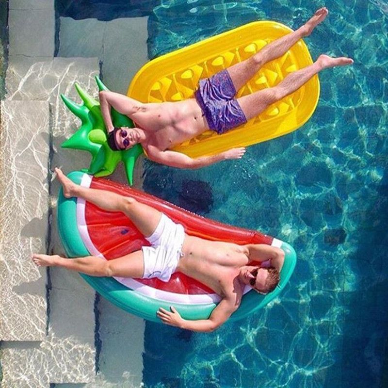 Floating Row Semi-circular Watermelon Lying Bed Adult Swimming Ring Life Buoy Water Inflatable Cushion_voghion.com