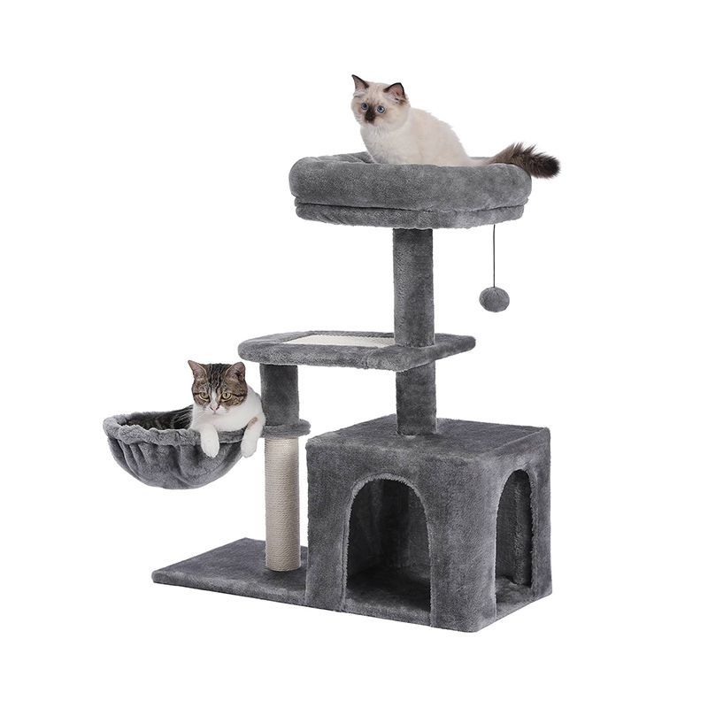 Cat Tree Tower With Scratching Platform & Hammock_voghion.com