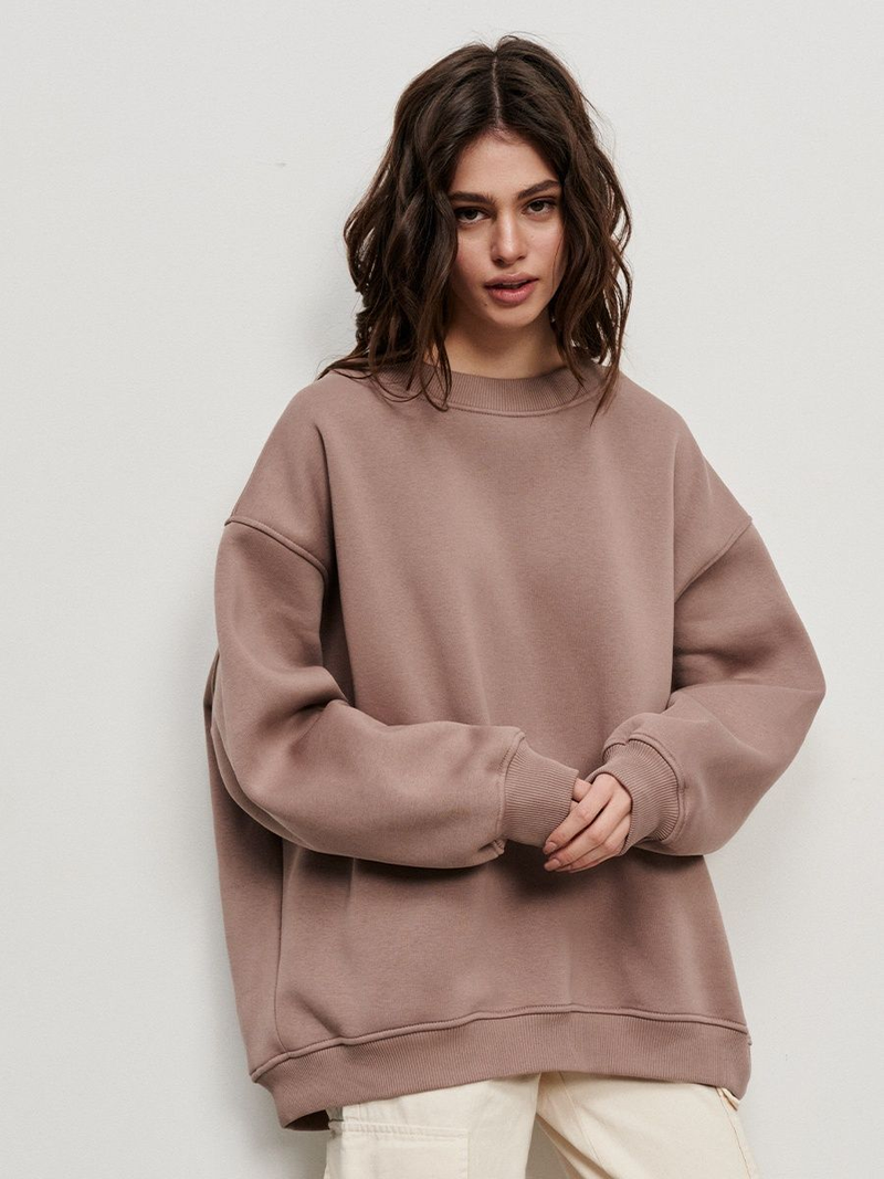 Robe femme col rond sweat à capuche ample femme_voghion.com