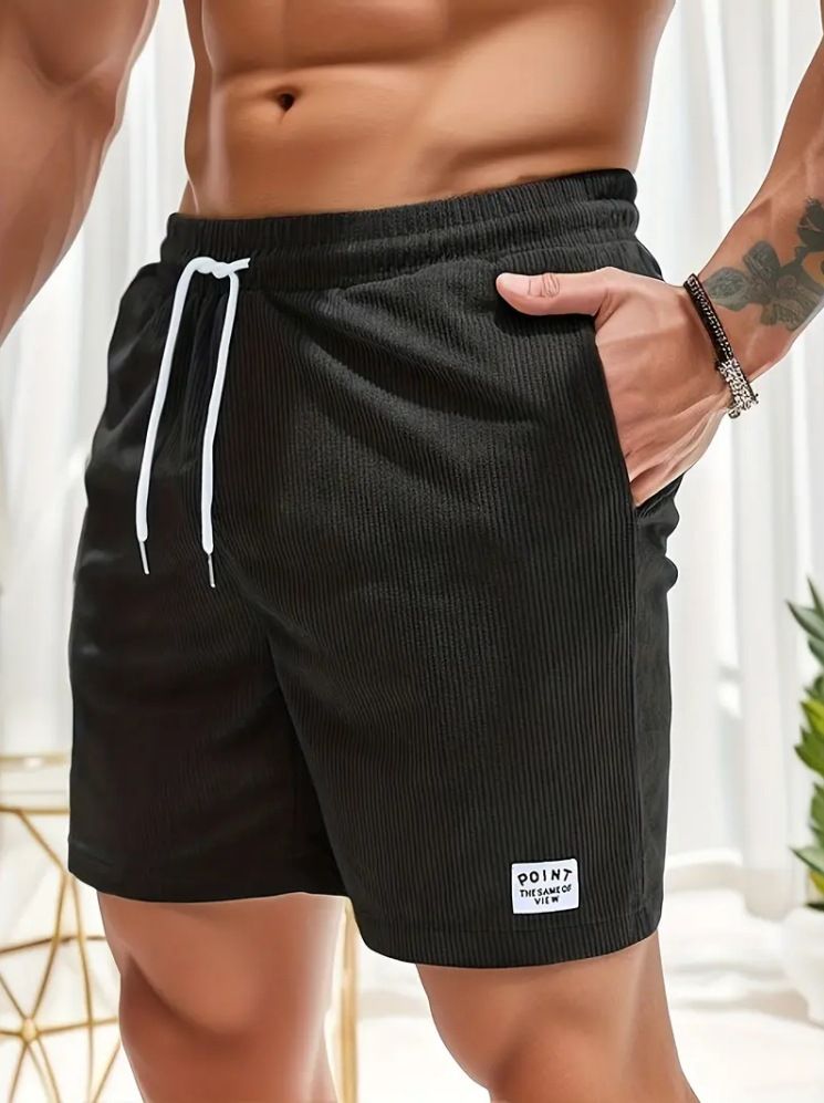 2024 Summer Solid Color Drawstring Corduroy Men's Shorts Casual Pants_voghion.com