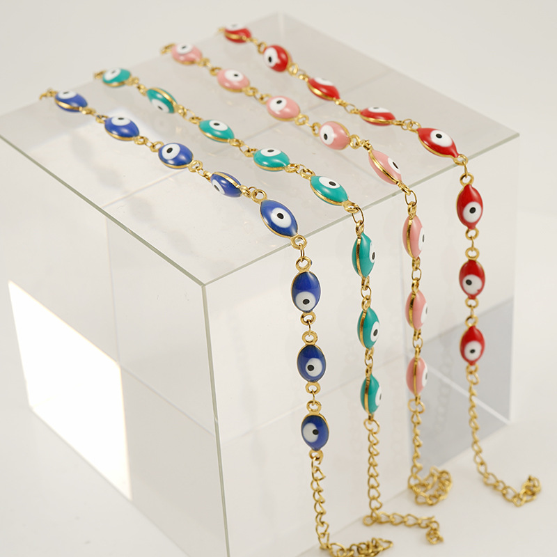 Turkish Stainless For Women Titanium Steel Oval Evil Eye Bracelet_voghion.com
