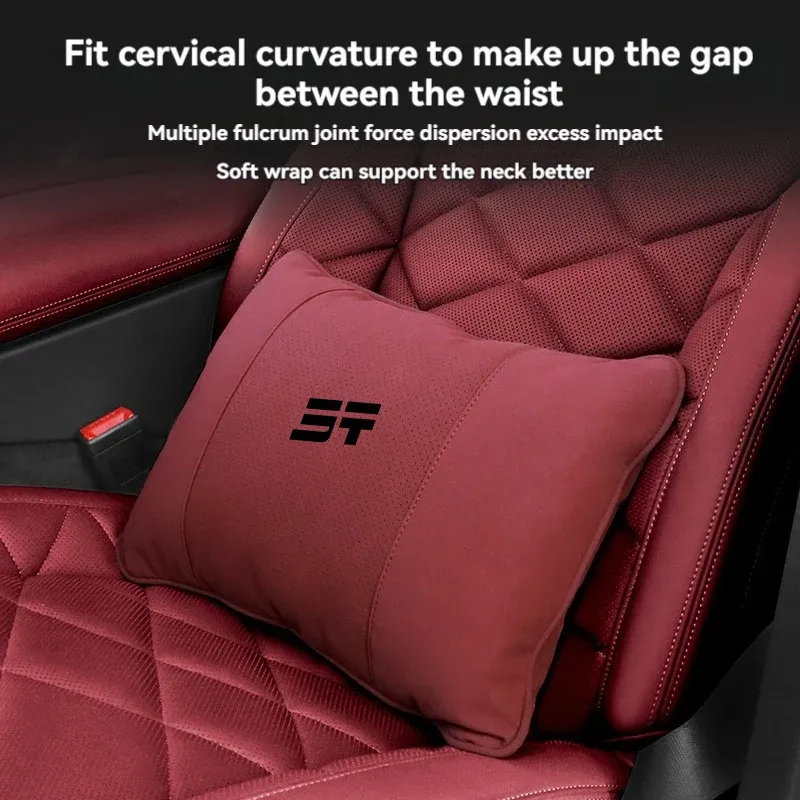 Cuscino per la testa del sedile in pelle scamosciata, cuscino morbido e confortevole, supporto lombare per auto Chery Jetour Traveler T2 2024 2025_voghion.com