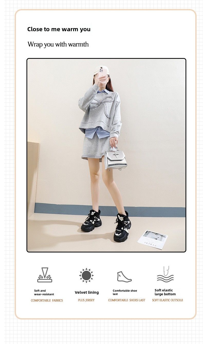 Nuovo velluto ispessito caldo inverno freddo neve stivali antiscivolo studente piattaforma cotone scarpe da donna_voghion.com