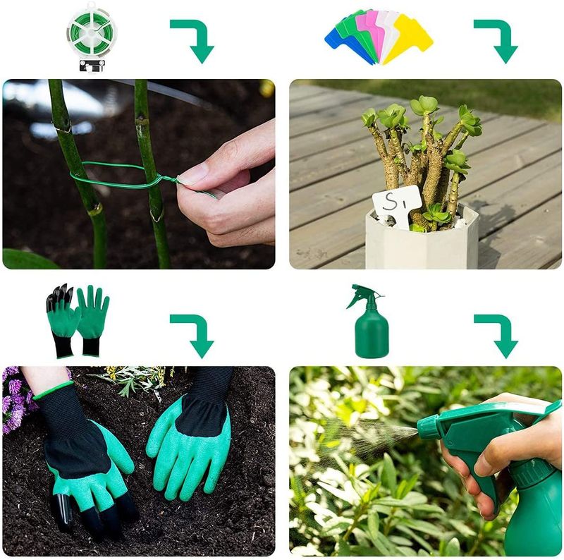 Haveredskaber til beskæring af blomster, rustfrit stål jorddrejning og kombinationssæt til blomsterplantning, plantebeslagsæt,_voghion.com