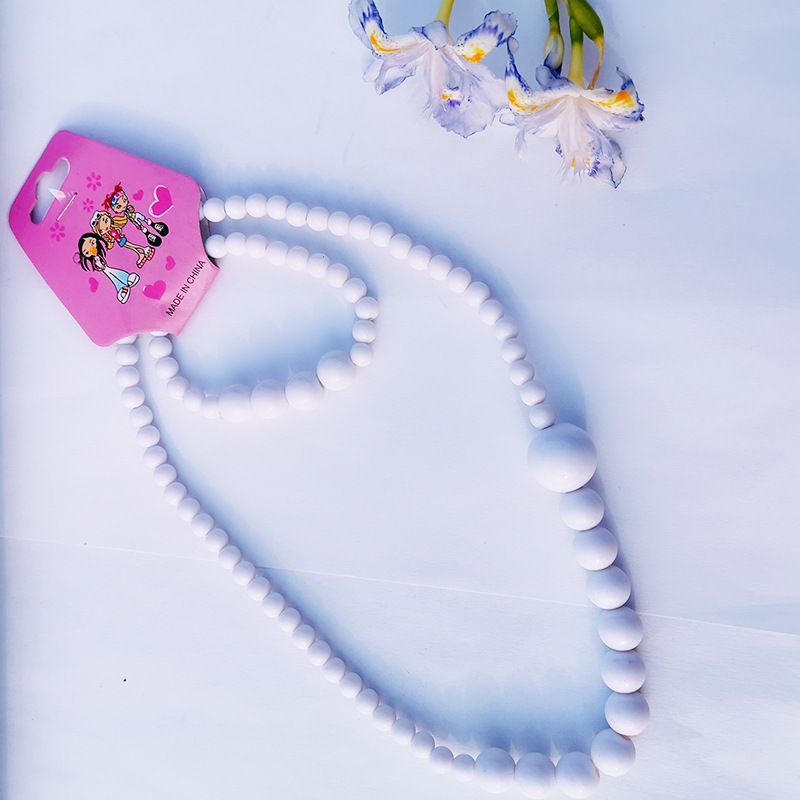 Collier pour enfants avec perles en acrylique et fleurs, bracelet et collier pour enfants avec perles colorées, ensemble cadeau_voghion.com