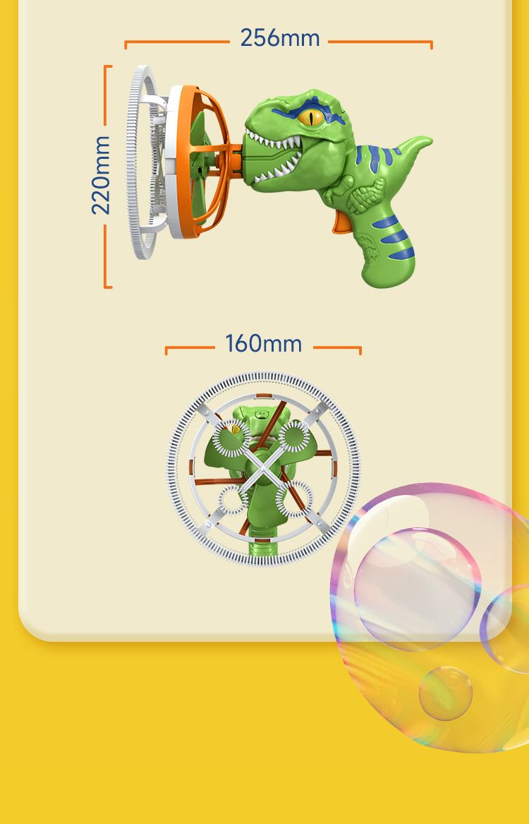 Pistola de burbujas automática con forma de dinosaurio para niños, máquina sopladora de burbujas portátil con burbujas gigantes para fiestas al aire libre_voghion.com