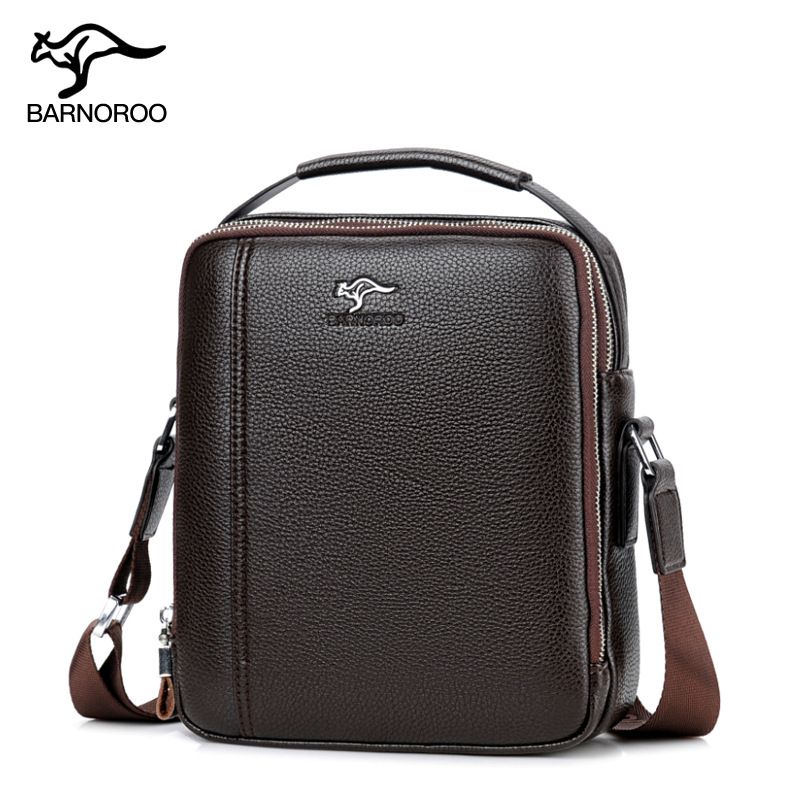 New Backpack Handbag Men's Leather Horizontal Large Capacity Business Briefcase Crossbody Bag_voghion.com