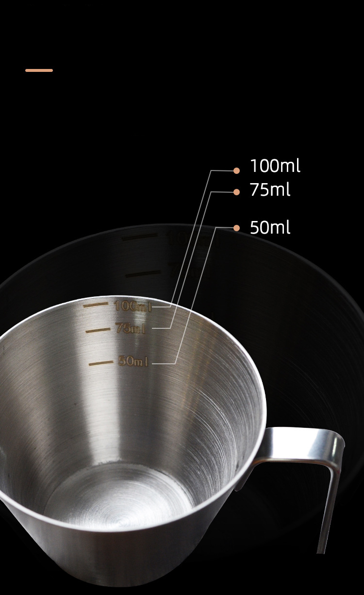Stainless Steel Measuring Italian Extraction Espresso 304 Ounce Graduated Cup 100ml_voghion.com