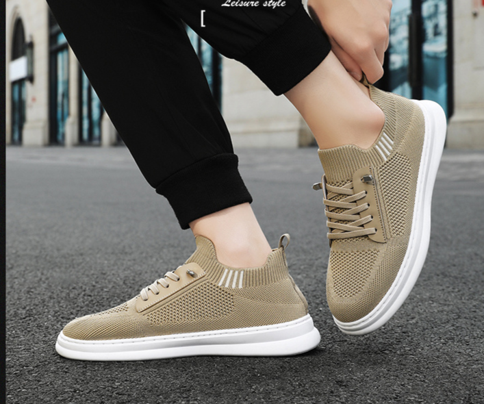 New product, every step of the shoe industry, flying woven men's mesh breathable casual sports socks shoes, P25_voghion.com