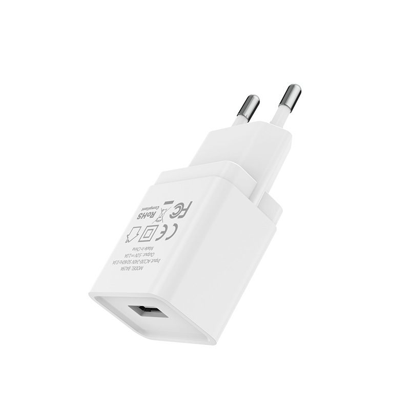 Cargador universal para móvil con puerto único BA19A Music Festival, miniusb, cabezal de carga Euro 1A_voghion.com