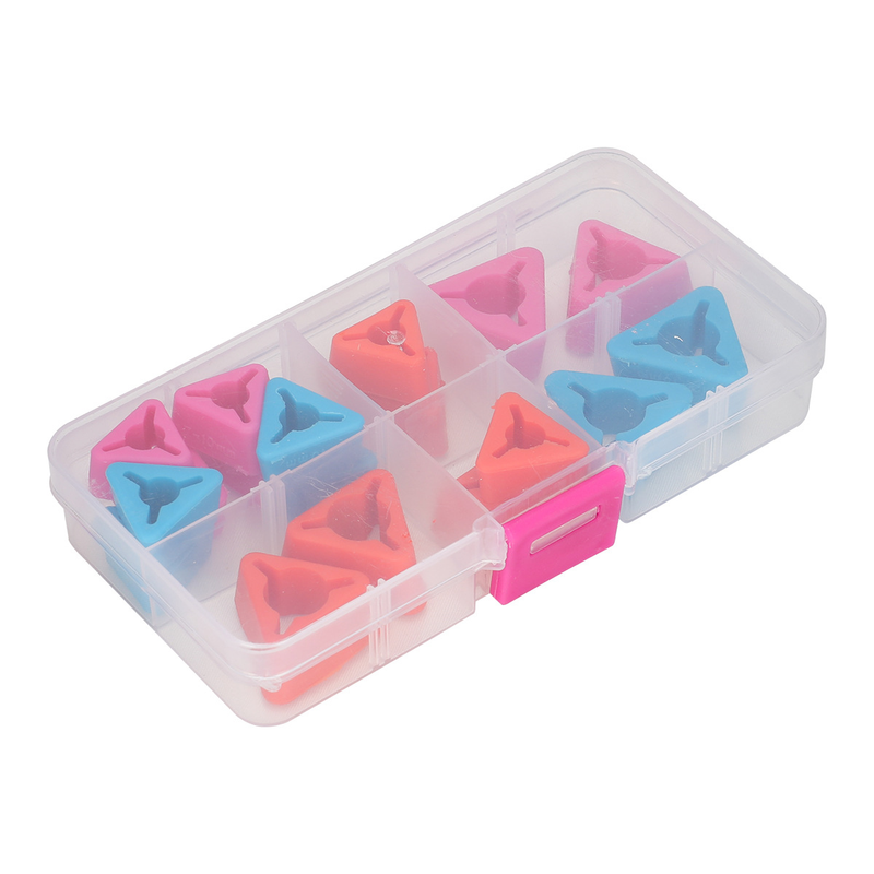 18pcs/Set Sweater Needle Cap Triangle Rubber Non-Slip Soft Cap Knitting Needle Tail Buckle Needle Cap_voghion.com