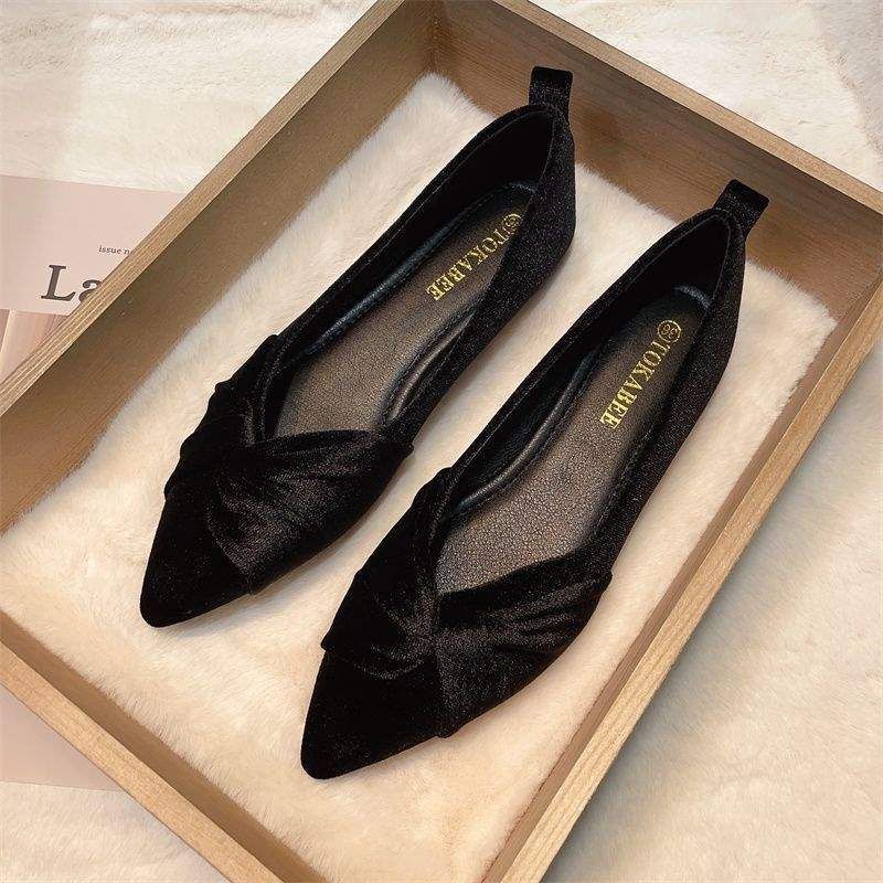 Spitz zulaufender Zehenbereich für Damen, roter flacher Frühlings-Neustil, vielseitige Loafer im französischen Stil mit flachem Mund, Hochzeit mit weicher Sohle_voghion.com