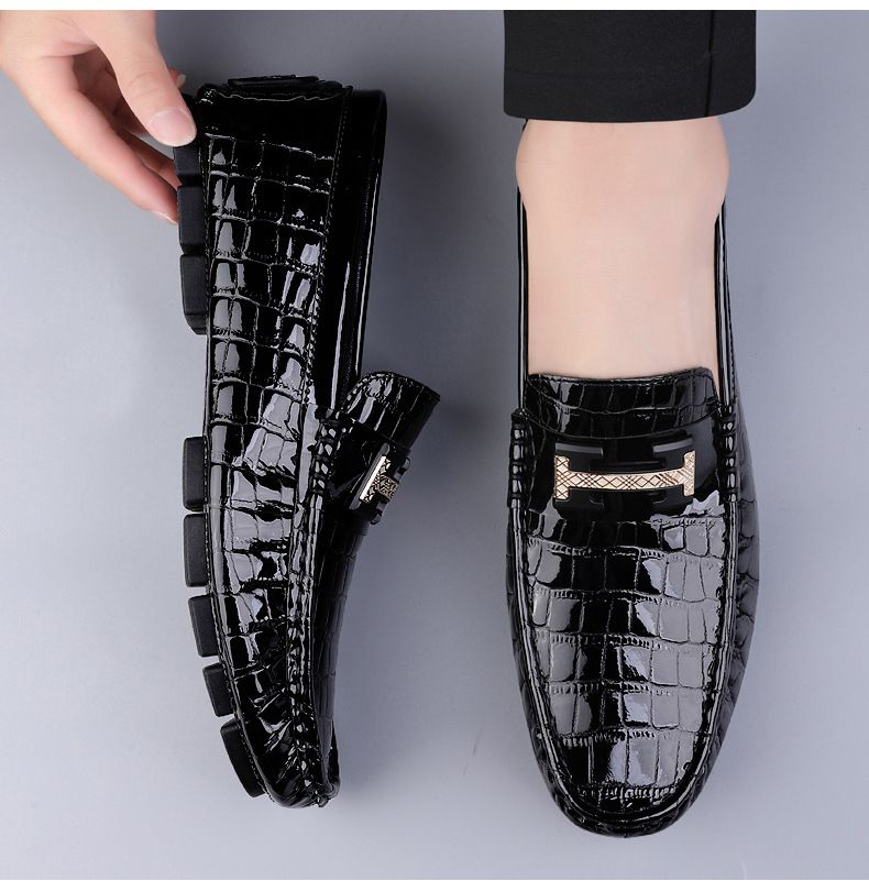 Loafu-Schuhe, Herrenschuhe mit Krokodilmuster, elegante Herrenschuhe, Doudou-Lederschuhe_voghion.com