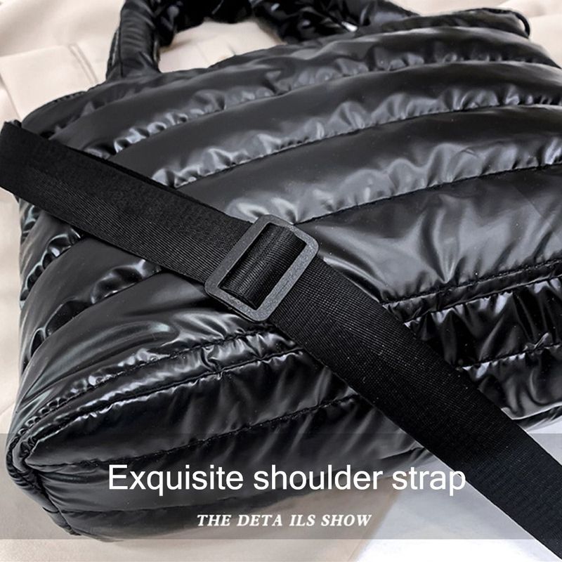 Borsa a tracolla imbottita per donna, trapuntata, leggera, in cotone imbottito, con imbottitura in piuma, borsa a tracolla_voghion.com
