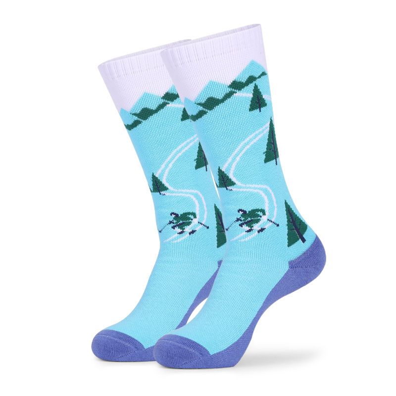 Autumn Winter Children's Ski Thickened Terry Knee Pads Shock Absorption Hiking Trekking Breathable Sports Thermal Socks_voghion.com