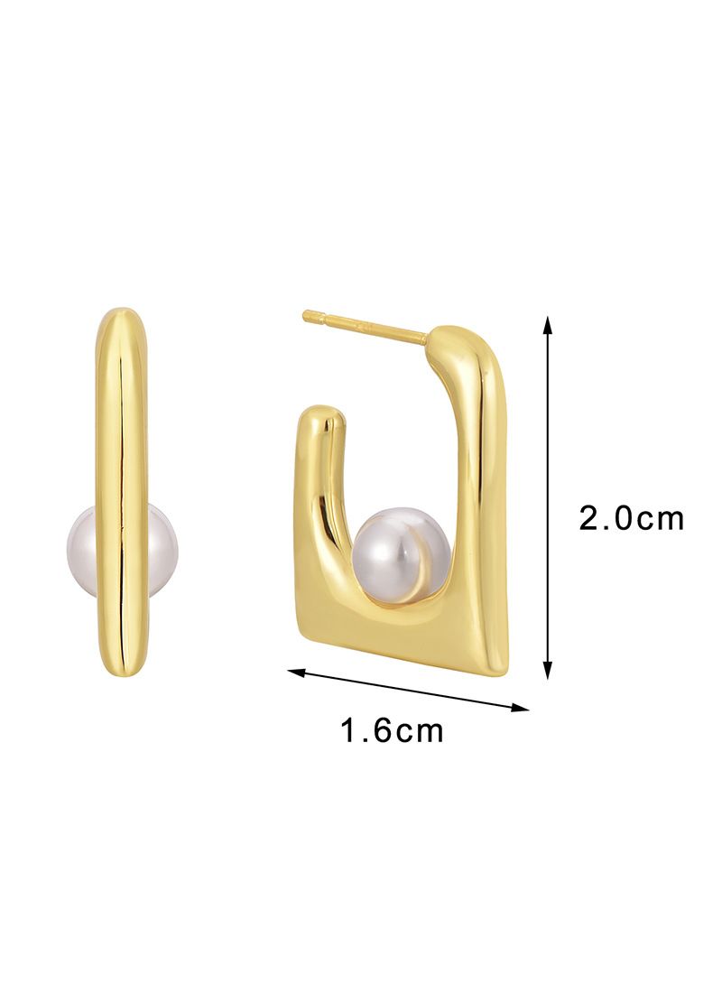 Orecchini di perle di conchiglia intarsiate con quadrati geometrici alla moda di lusso francese, leggeri, per le donne, in ottone placcato oro, stile freddo, tutti gli orecchini abbinati_voghion.com