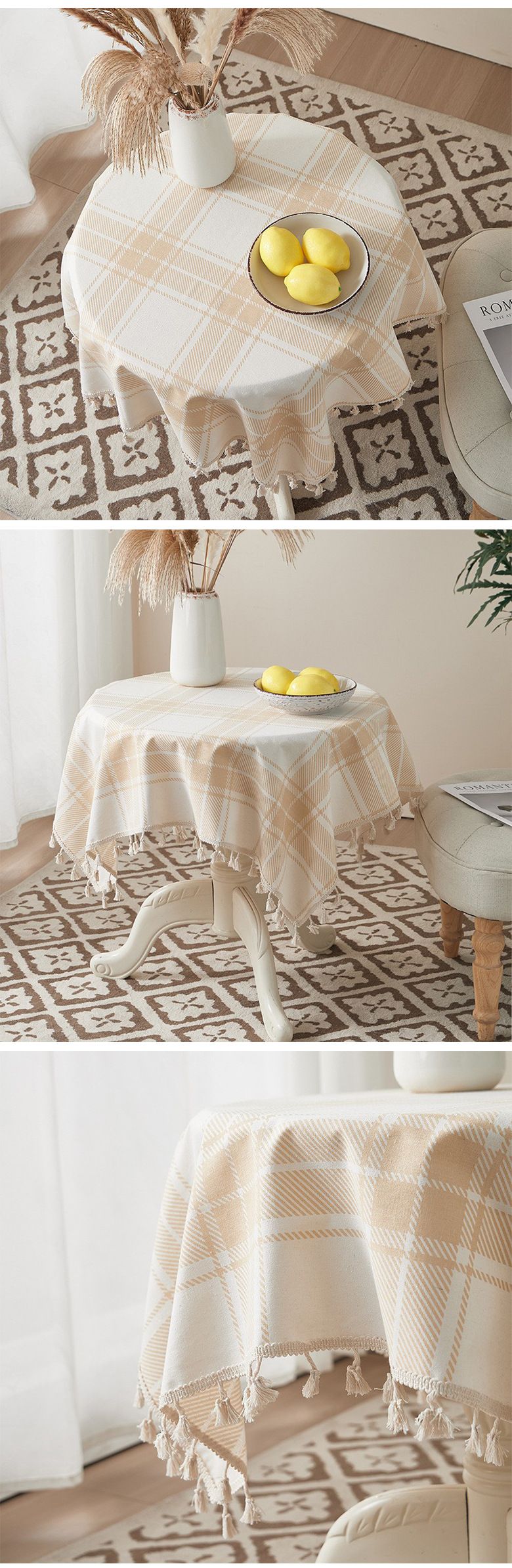 Tovaglia floreale – Copritavolo in policotone resistente al calore per tavoli da pranzo e da caffè – Antiscivolo, lavabile in lavatrice – Decorazione boho e rustica_voghion.com
