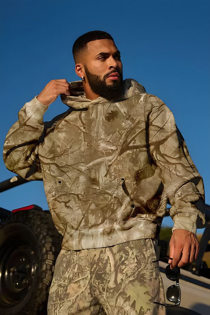 Men's Camouflage Hoodie Jogger Set - Winter Autumn Spring Running Gym Fitness Workout Tracksuit With Cotton Lining_voghion.com