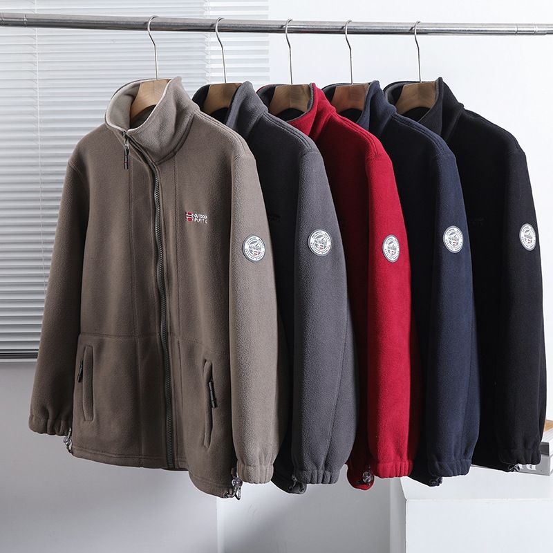 Felpa spessa foderata in pile resistente al freddo, giacca calda con collo alto da uomo, autunno inverno, termica_voghion.com
