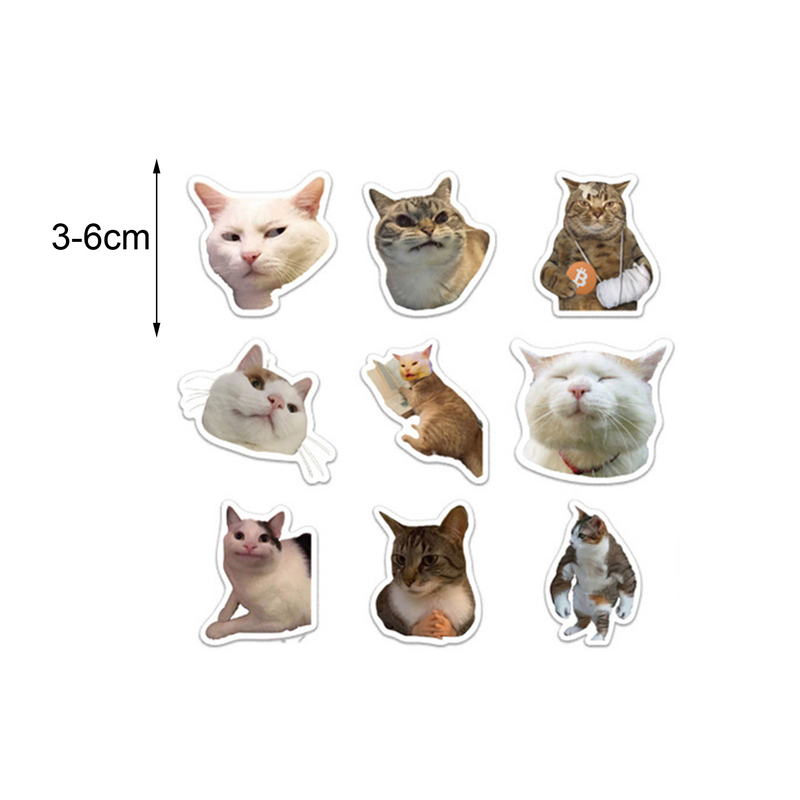 ToysMall 50 Stuks Cartoon Stickers Leuk Katje Patroon PVC Decoratie Kat Stickers Plakboek Waterfles Koffer Briefpapier Leveringen_voghion.com