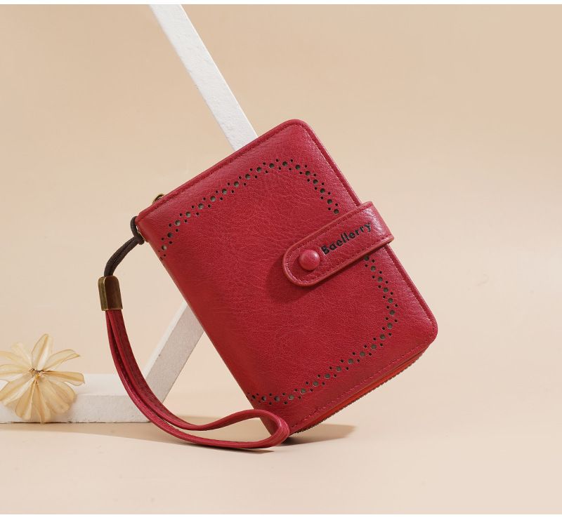 Kartentasche Kartenetuis Damen Geldbörse Weiblich High-End Retro Student Akkordeon Geldbörse Kartenhalter Mode Pu Reißverschluss Kleine Geldbörse Weiblich_voghion.com