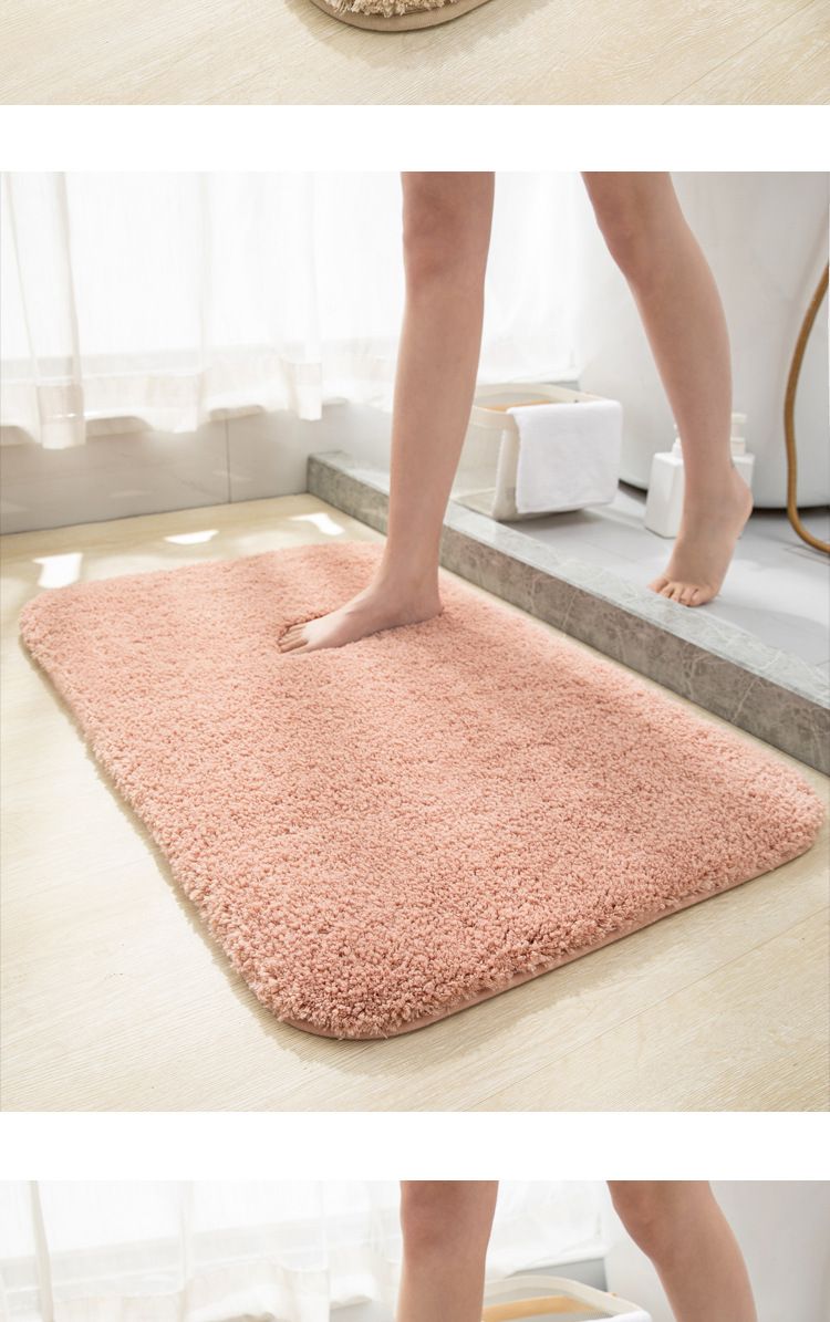 Plush Bathroom Rug - Super Absorbent & Non-Slip Square Floor Mat For Bathroom & Shower (Soft & Thick Memory Foam Carpet)_voghion.com