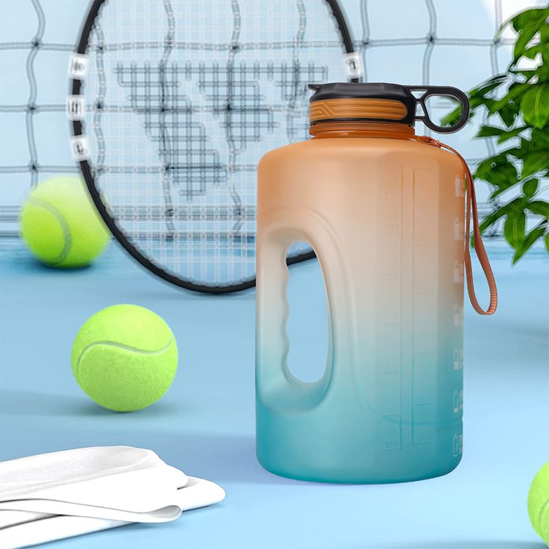 Gradual Change Color Kettle Sports Kettle Large Capacity PETG Plastic 1 Gallon 2.2 Liter Capacity Water Bottle_voghion.com
