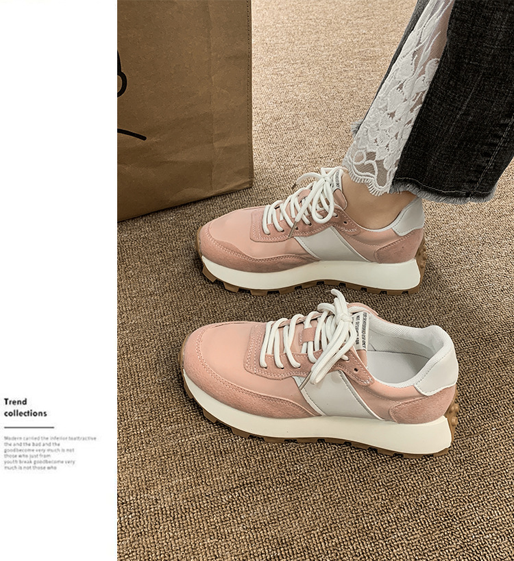 Waffle transfrontaliero Forrest Gump Shoes Fondo spesso Scarpe da papà aumentate 2023 Scarpe sportive casual a vita piccola da donna_voghion.com