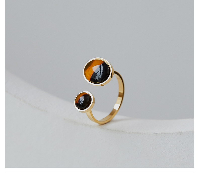 Anello europeo e VENERE americano retrò Cat Eye Anello moda femminile semplice anello di apertura regolabile oro Pl_voghion.com