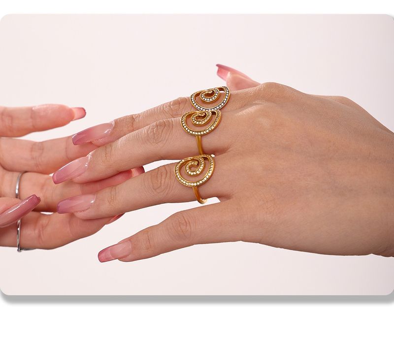 Whirlpool Handmade Zircon Ring Side Opening Design Ring_voghion.com