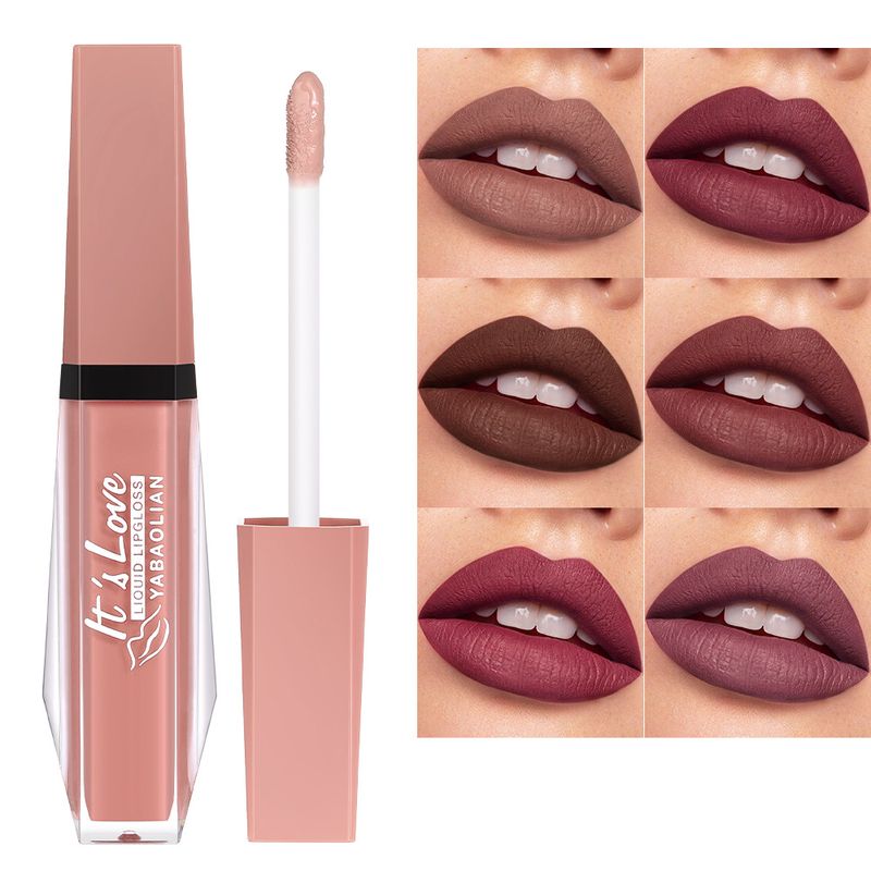 Special 6 color matte liquid lipstick gloss non stick cup waterproof lip glaze_voghion.com