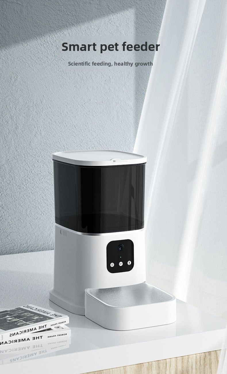 6L Large Capacity Automatic Pet Feeder With Timer, Button, And WiFi - Suitable For Cats And Dogs_voghion.com