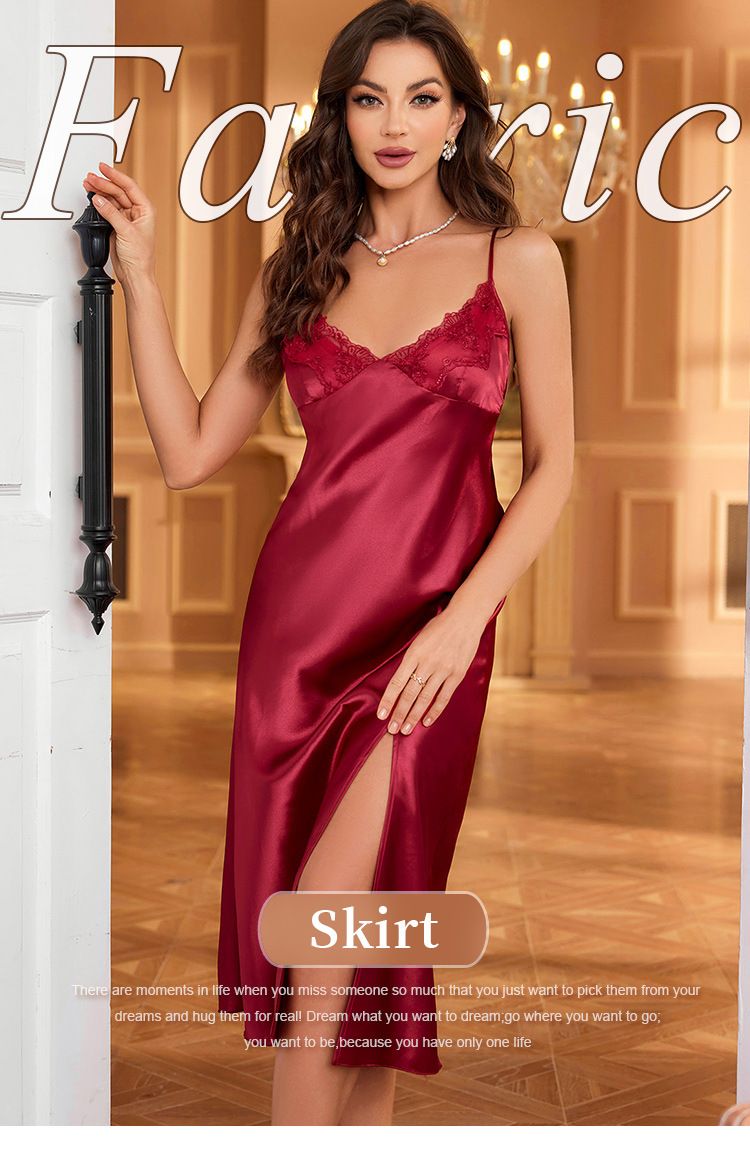 Lingerie in stile Daenerys per donna, in seta ghiacciata, da indossare in casa, alla moda estiva, con spalline sexy, camicia da notte_voghion.com