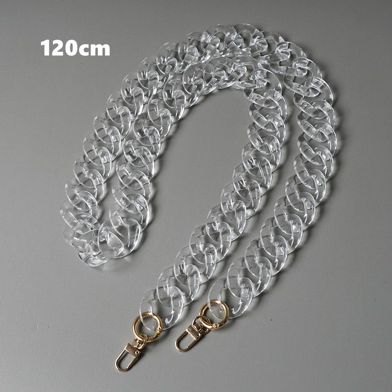 Accessori per borse da donna, decorativi, trasparenti, in resina acrilica spessa, tracolla singola, catena per telefono_voghion.com