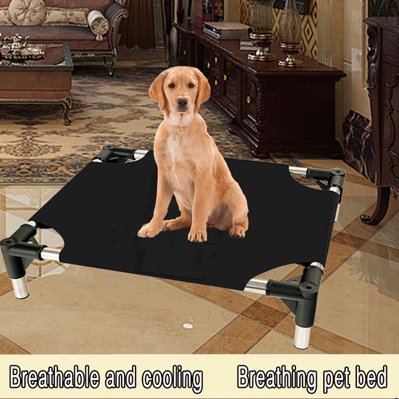 Stainless Steel Pet Camping All-Season Elevated Breathable Moisture-Proof Removable Washable Cat Dog Bed For Small And_voghion.com