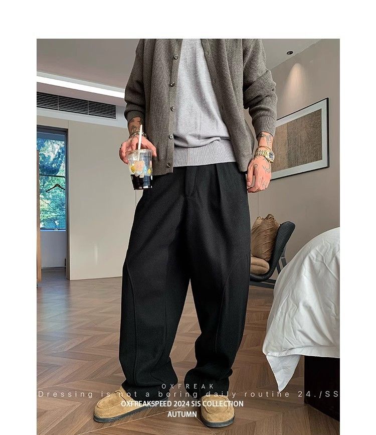 Cleanfit Schwarze, konisch zulaufende Jogginghose für Herren – Hochwertige, lässige Jogginghose aus Polyester mit verstellbarem Kordelzug in der Taille und geradem Saum_voghion.com