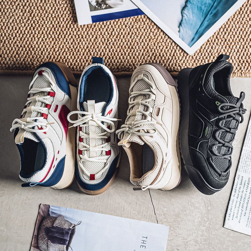 Baskets style Harajuku coréen Agan pour hommes, chaussures décontractées, grande taille, tendance, printemps et automne 2025_voghion.com