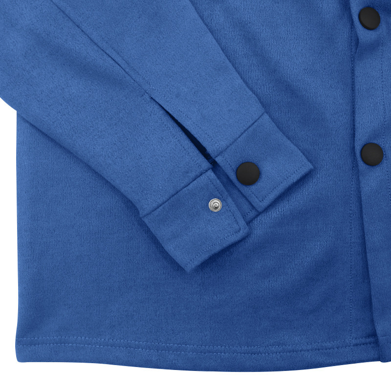 Conjunto de 2 peças de jaqueta casual de camurça com botão de roupas masculinas_voghion.com