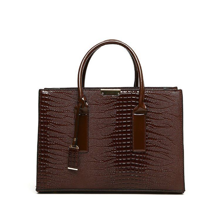 New Women's Trend Crocodile Pattern Handheld One Shoulder Crossbody Tote Bag_voghion.com