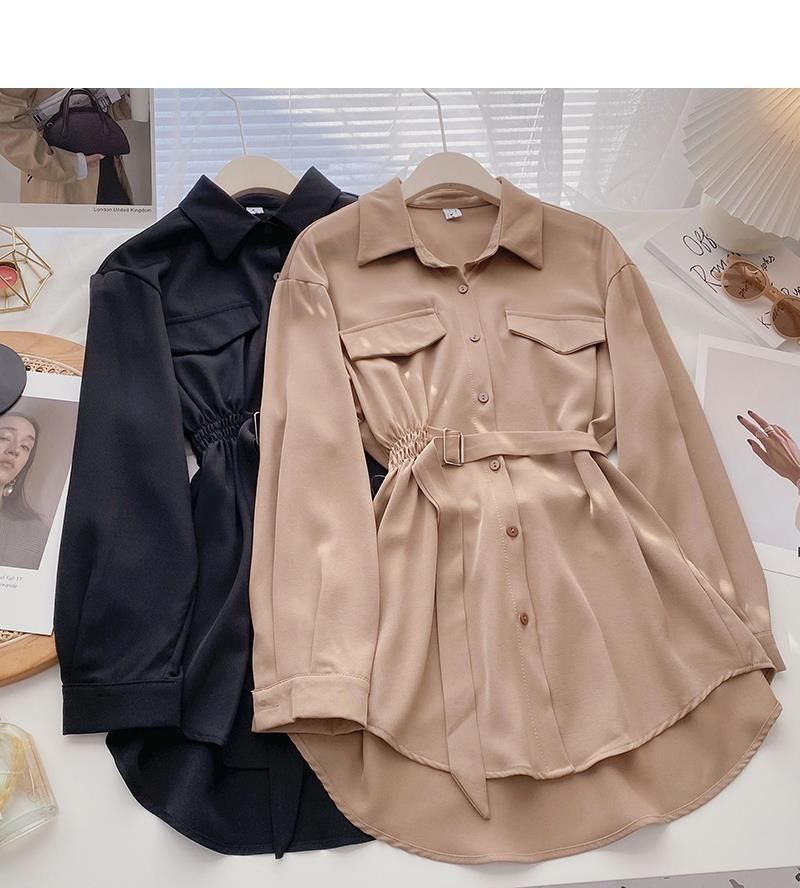 Maglietta a maniche lunghe per donna, sottile ed elegante, lunghezza media, nuovo stile per l'inverno, design di nicchia, top con lacci_voghion.com