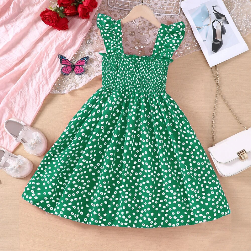 Nouveau Vacances d'été vent Lotus feuille bord petite fleur fragmentée sangle suspendue Dre pour les enfants du collège et_voghion.com