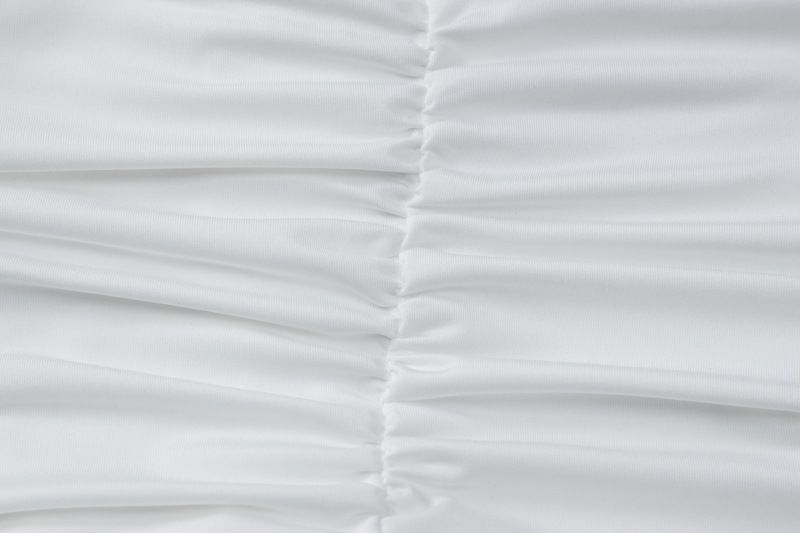Damenbekleidung Neues einfarbiges Temperament, eingewickelte Brust, Korsett, Spleißen, Netzband, plissiertes kurzes Kleid_voghion.com