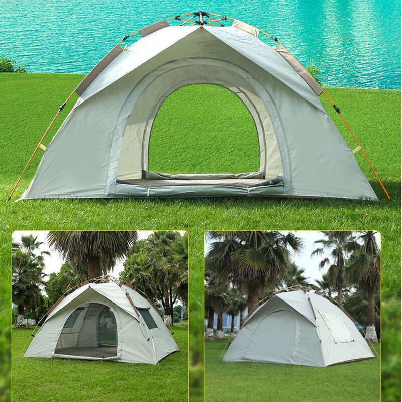 Tienda de campaña para exteriores, playa, portátil, plegable, totalmente automática, apertura rápida, para parque, camping, conjunto completo, gruesa, resistente a la lluvia_voghion.com