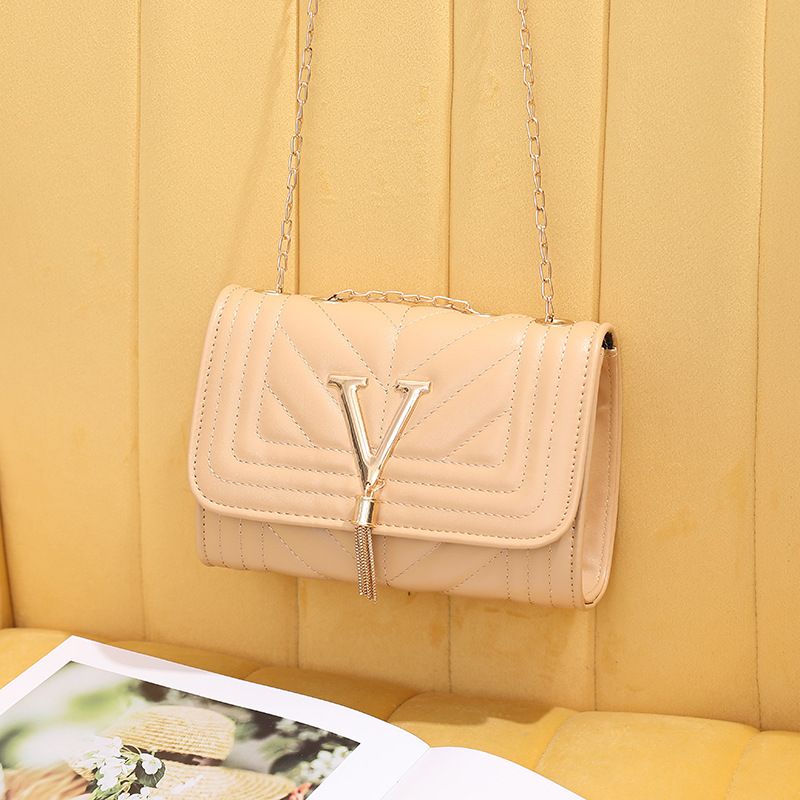Borsa a tracolla ricamata da donna con frange a V - Elegante borsa a tracolla con motivo a righe, design boho alla moda_voghion.com