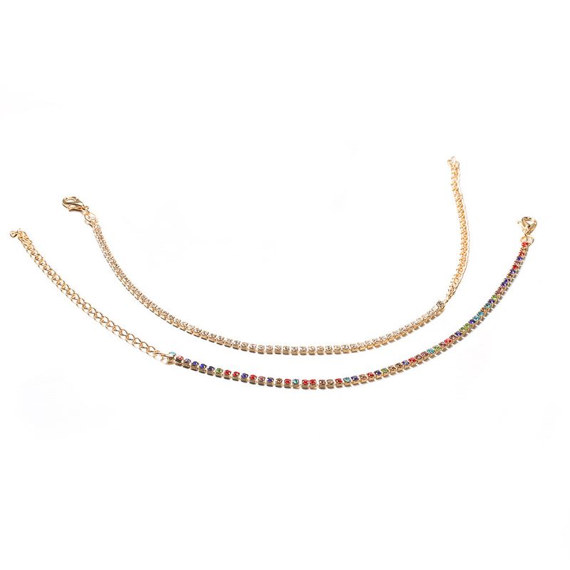 Fashionable And Minimalist Summer Street Photo Ankle Chains, Colorful Claw Diamonds, Multi-layer Foot Accessories_voghion.com