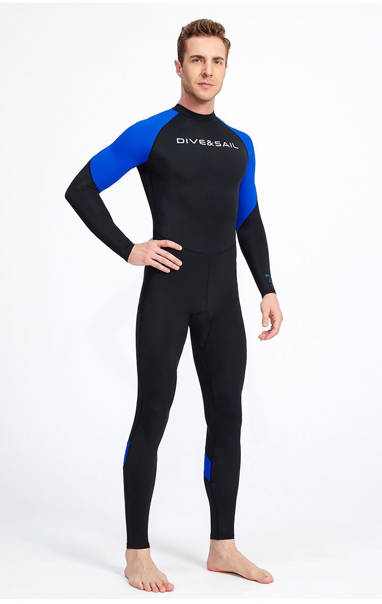 Einteiliger dünner Taucheranzug für Herren, Schnorcheln, Surfen, langärmeliger Sonnenschutz, Quallen-Schnelltrocknungsbadeanzug_voghion.com