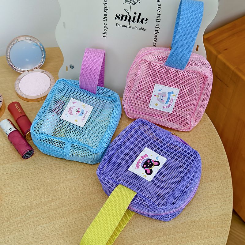 Transparent Mesh Handheld Card Holder Small Bag Zipper Pouch For Storing Coins, Change, ID Cards, Bank Cards_voghion.com