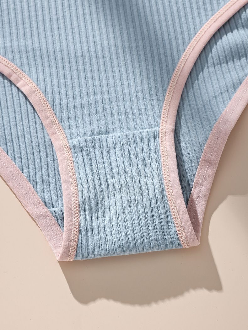 Intimo da donna, slip a vita media in puro cotone, intimo a coste, intimo taglie forti per donna_voghion.com