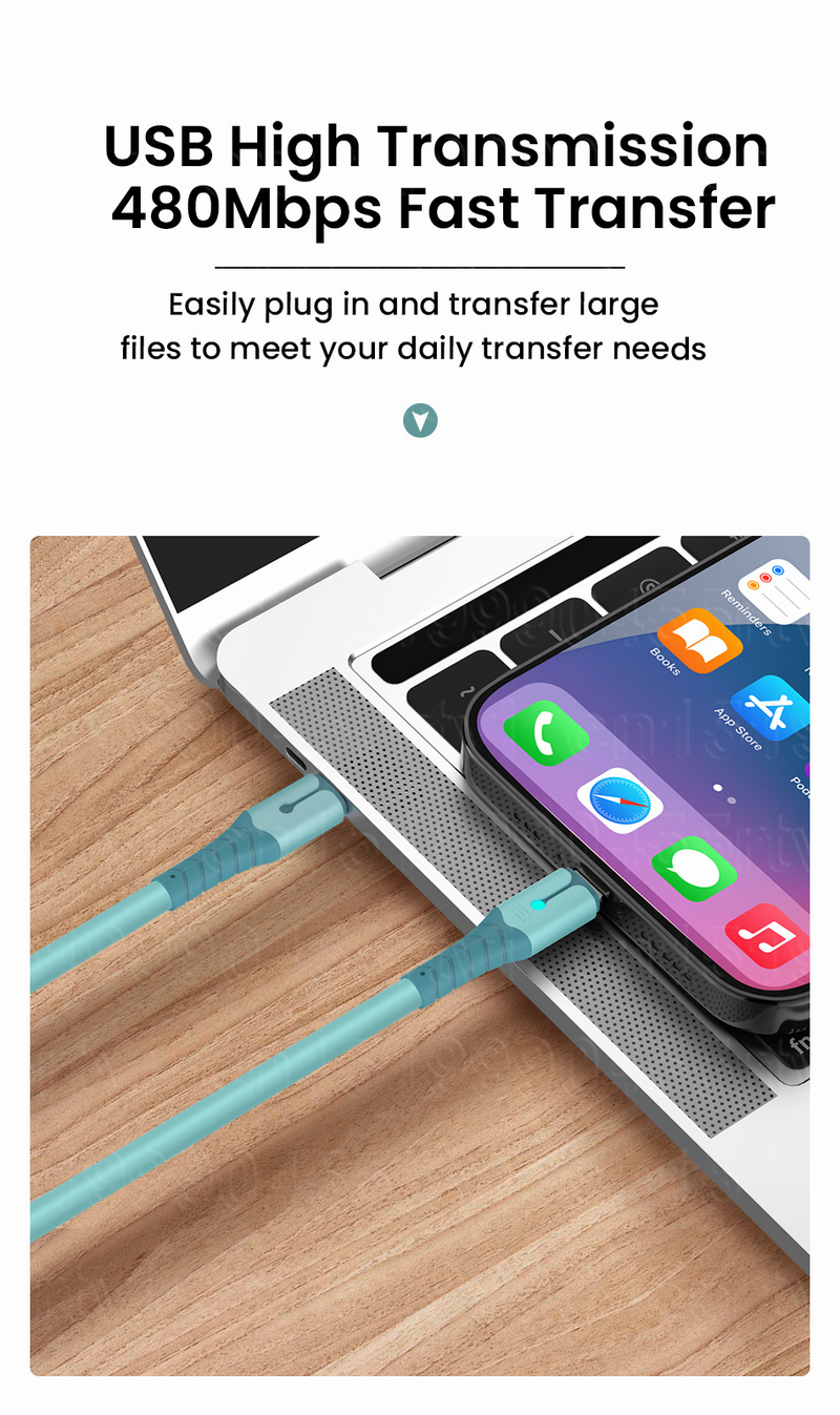 PD 20W fast charging USB C cable for iPhone Type C to 8-pin data cable for phone charger cable for iPhone 14 1_voghion.com