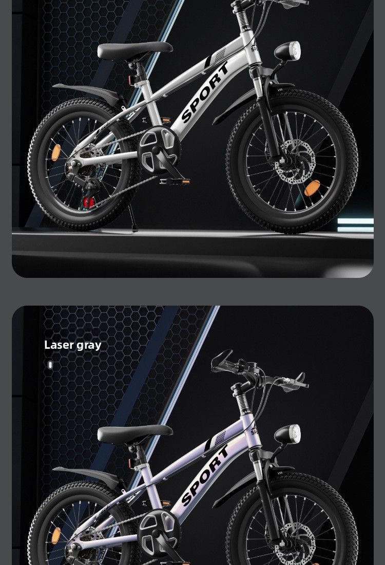 Bicicletta per bambini di età compresa tra 6-10-12-16 anni, bici da montagna con doppio freno a disco e velocità variabile per ragazzi e ragazze._voghion.com